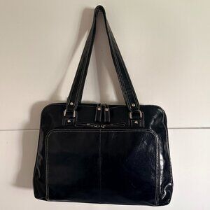 Samsonite Black Light Weight Laptop Vega Leather Shoulder Carier Travel Tote Bag